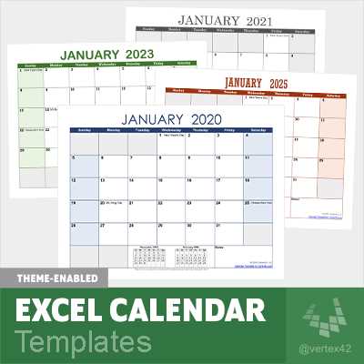 exel calendar template