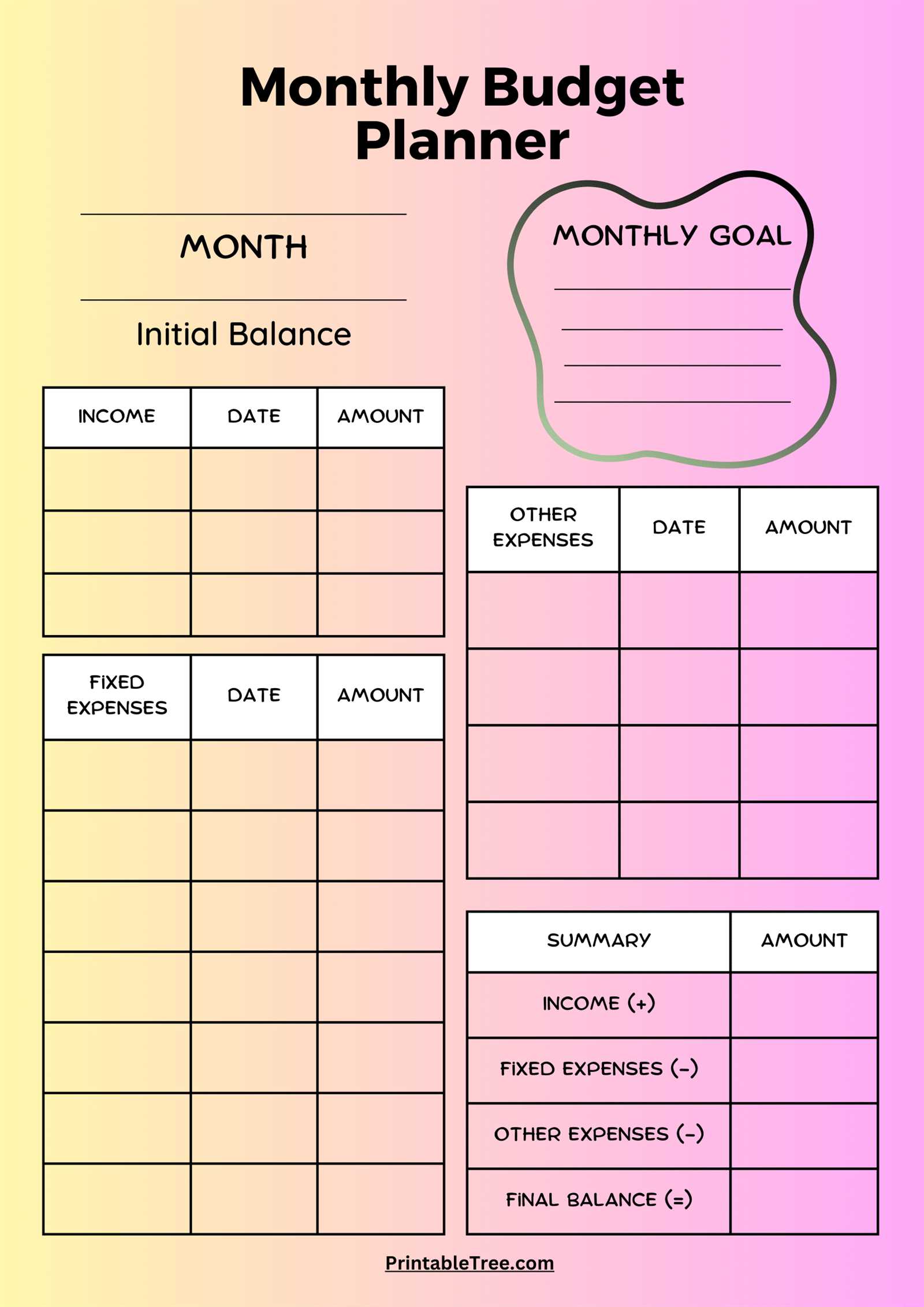 expense calendar template