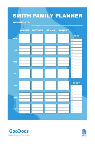 family vacation calendar template