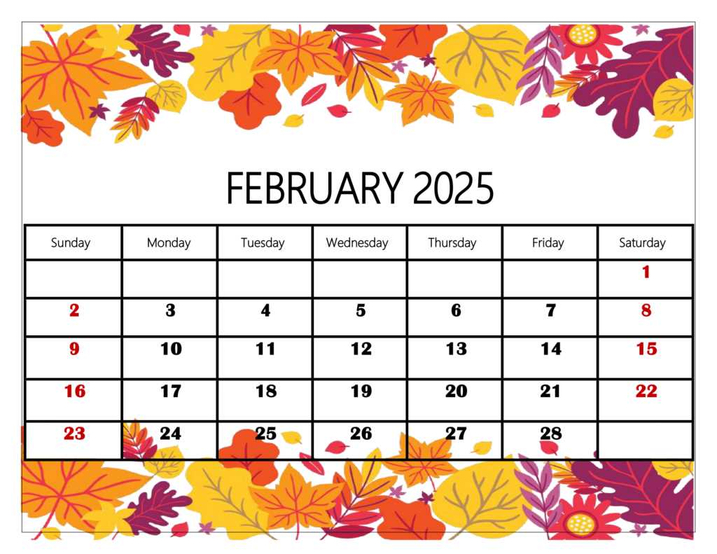 february 2025 calendar template free