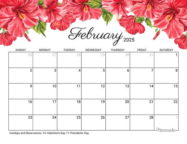 february 2025 calendar template free