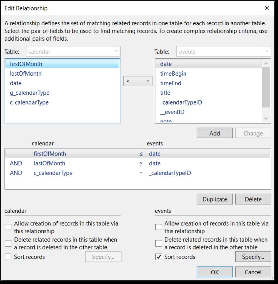 filemaker calendar template