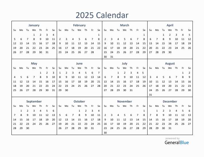 fillable 2025 calendar template