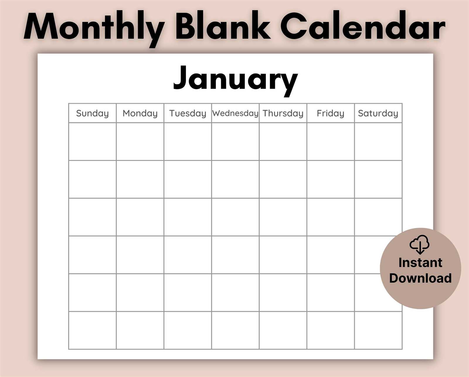 fillable blank calendar template