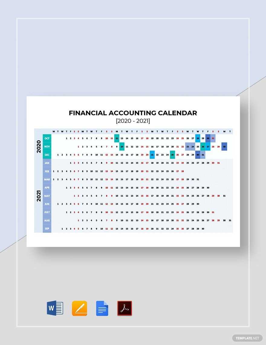 financial calendar template