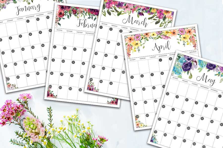 floral calendar template