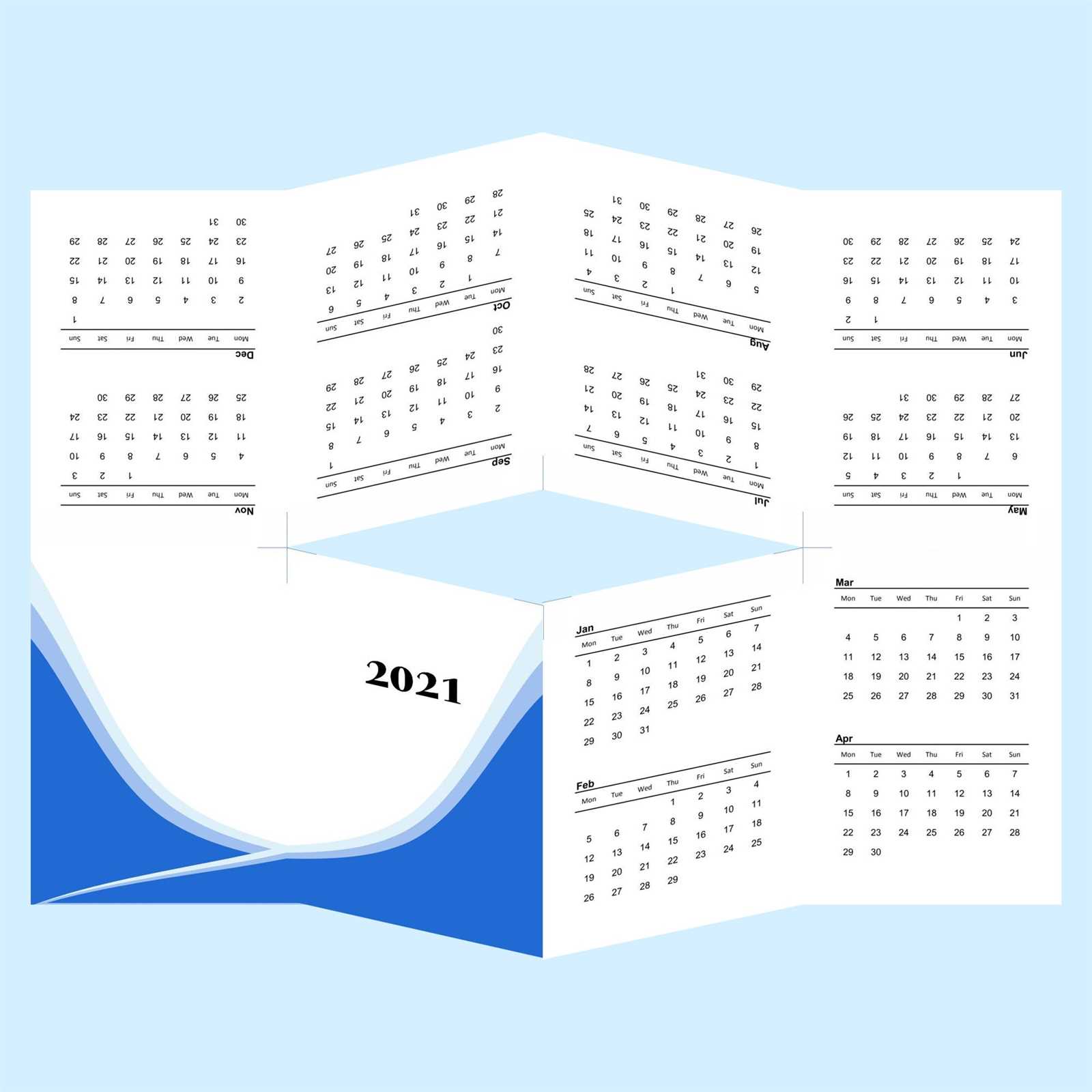 foldable calendar template