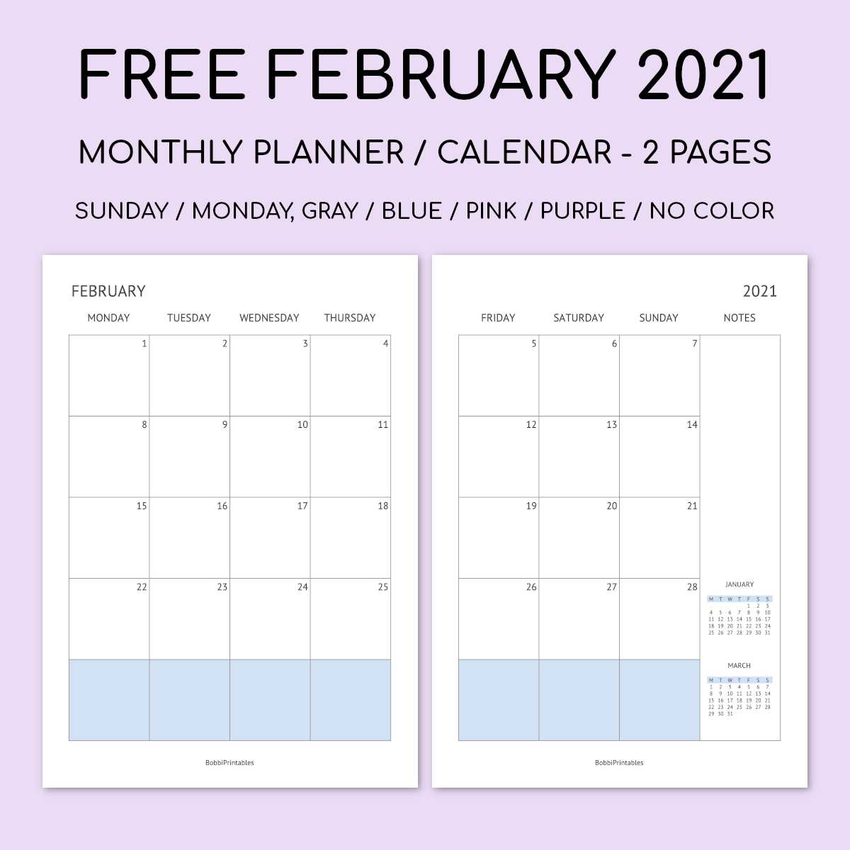 free 2 page monthly calendar template