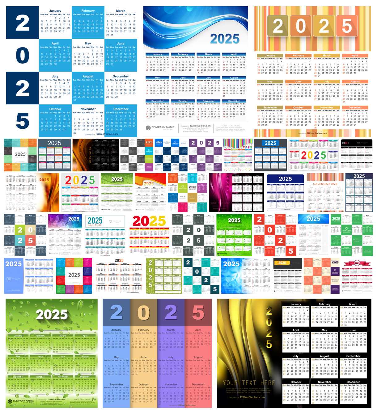 free 2025 calendar template free download