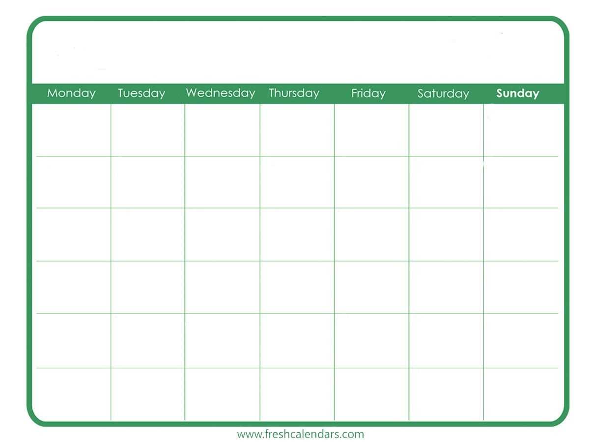 free blank 31 day calendar template