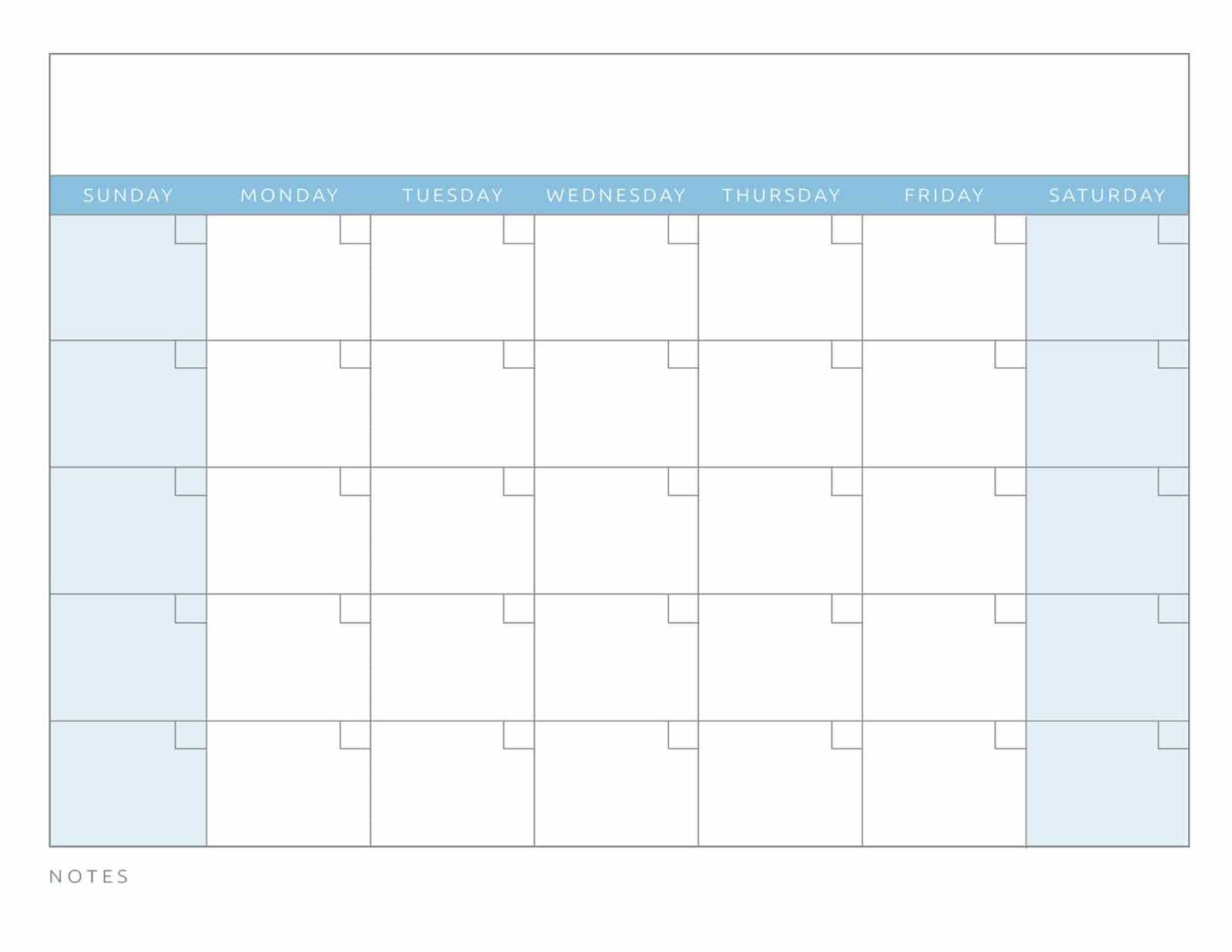 free blank calendar template printable