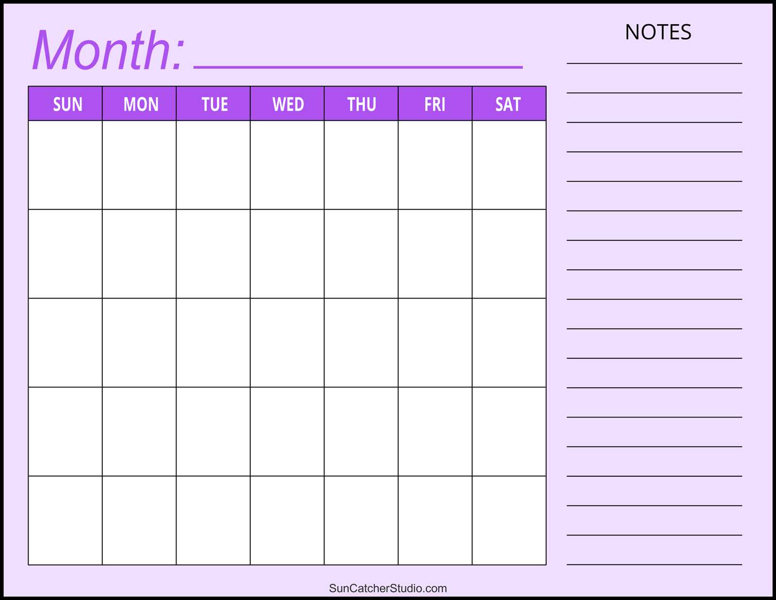 free blank calendar templates