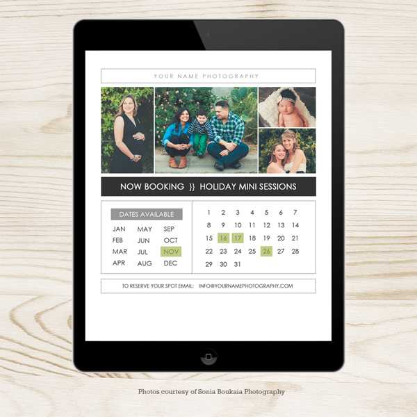 free booking calendar template