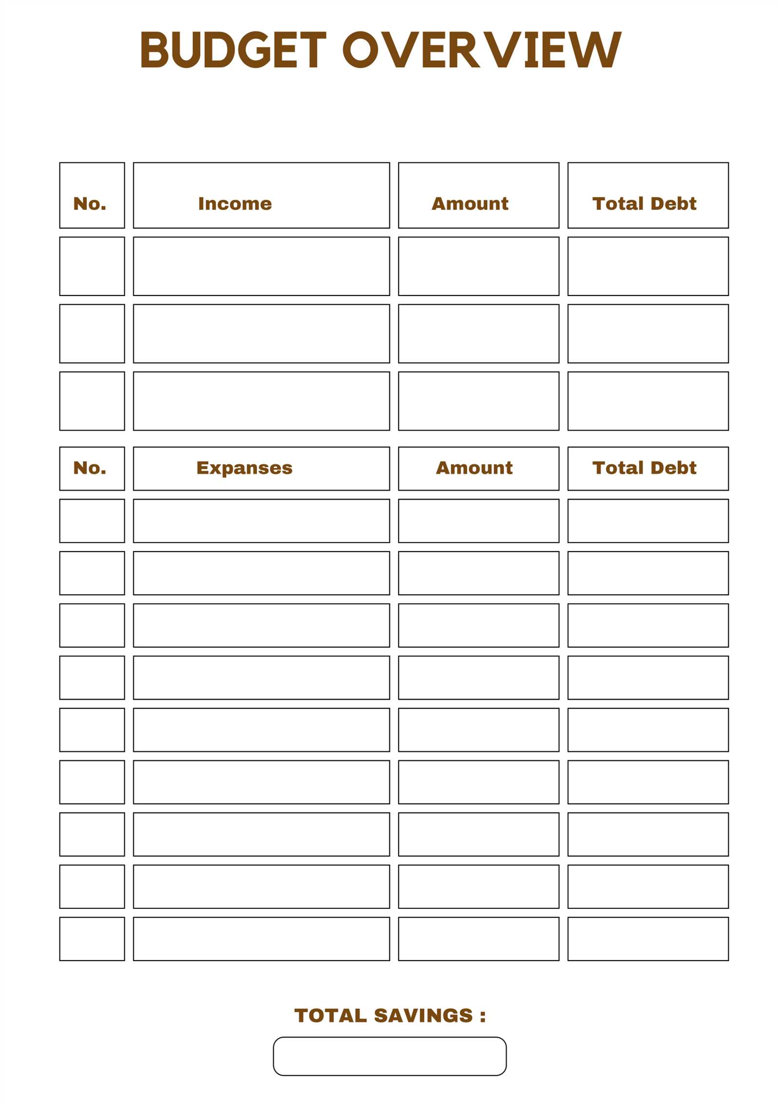 free budget calendar template