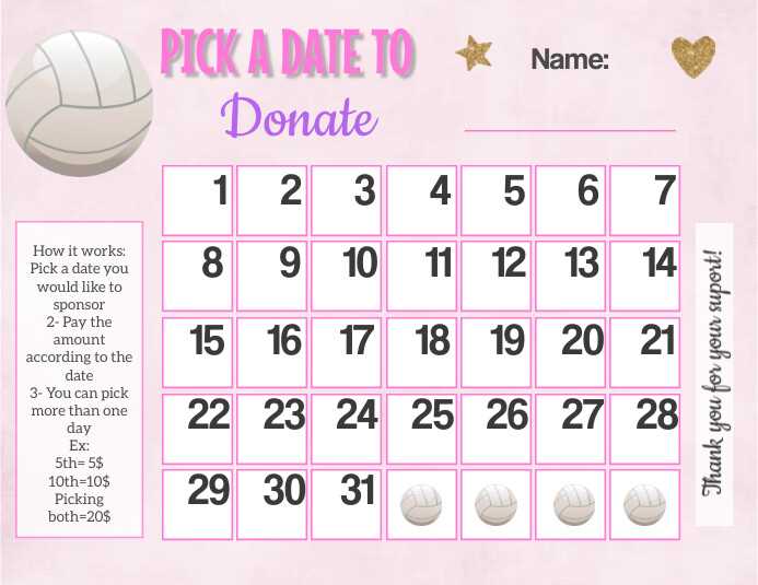 free calendar fundraiser template