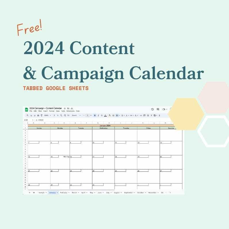 free content calendar template