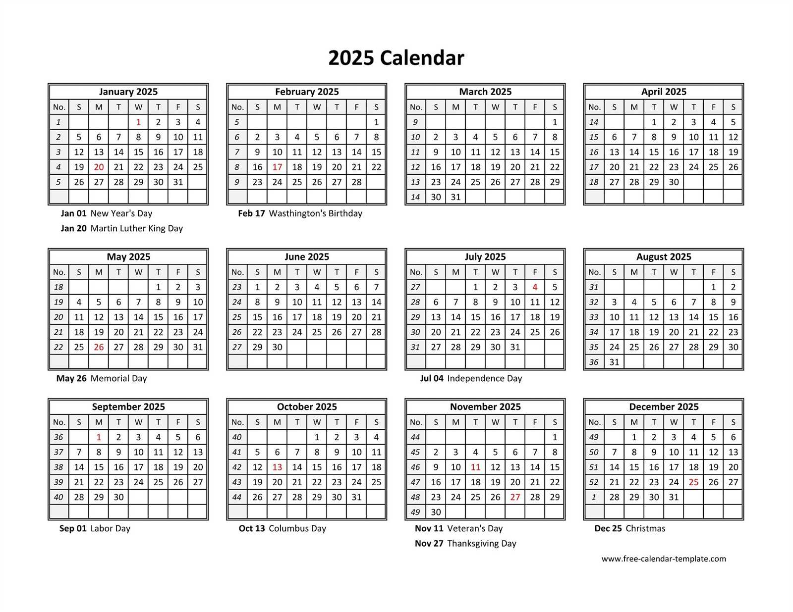 free editable calendar templates 2025