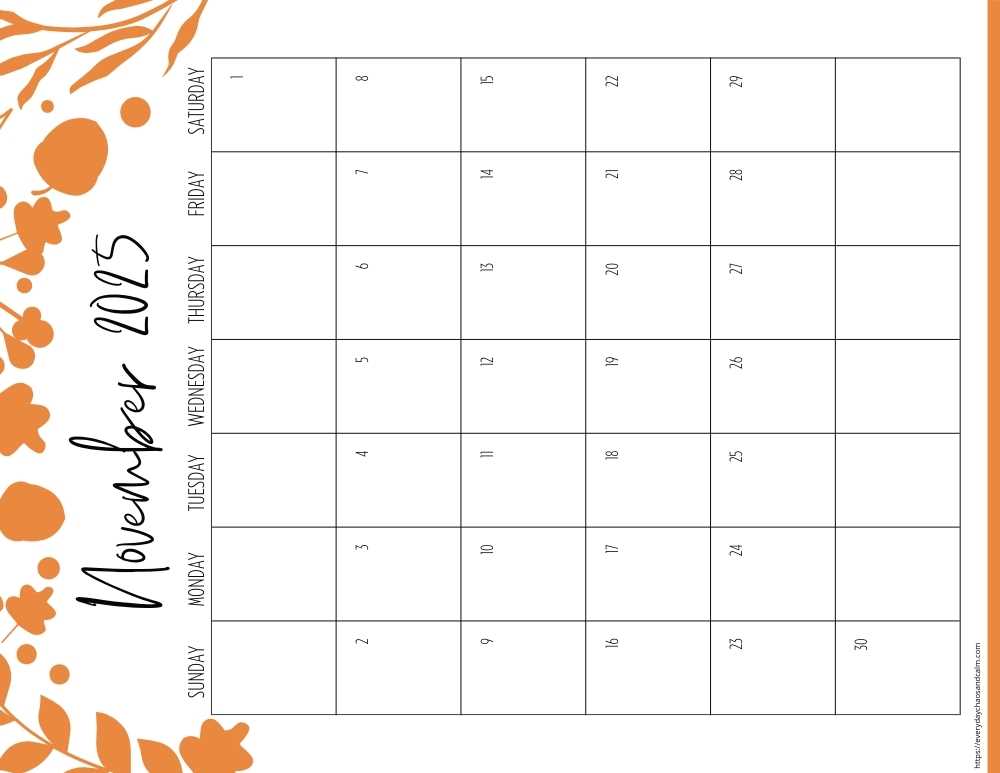 free editable november 2025 calendar template