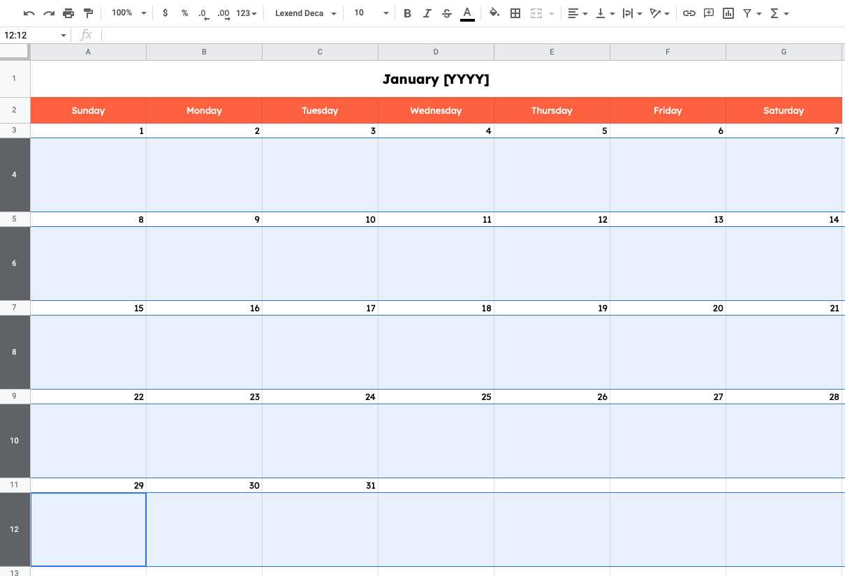 free editorial calendar template