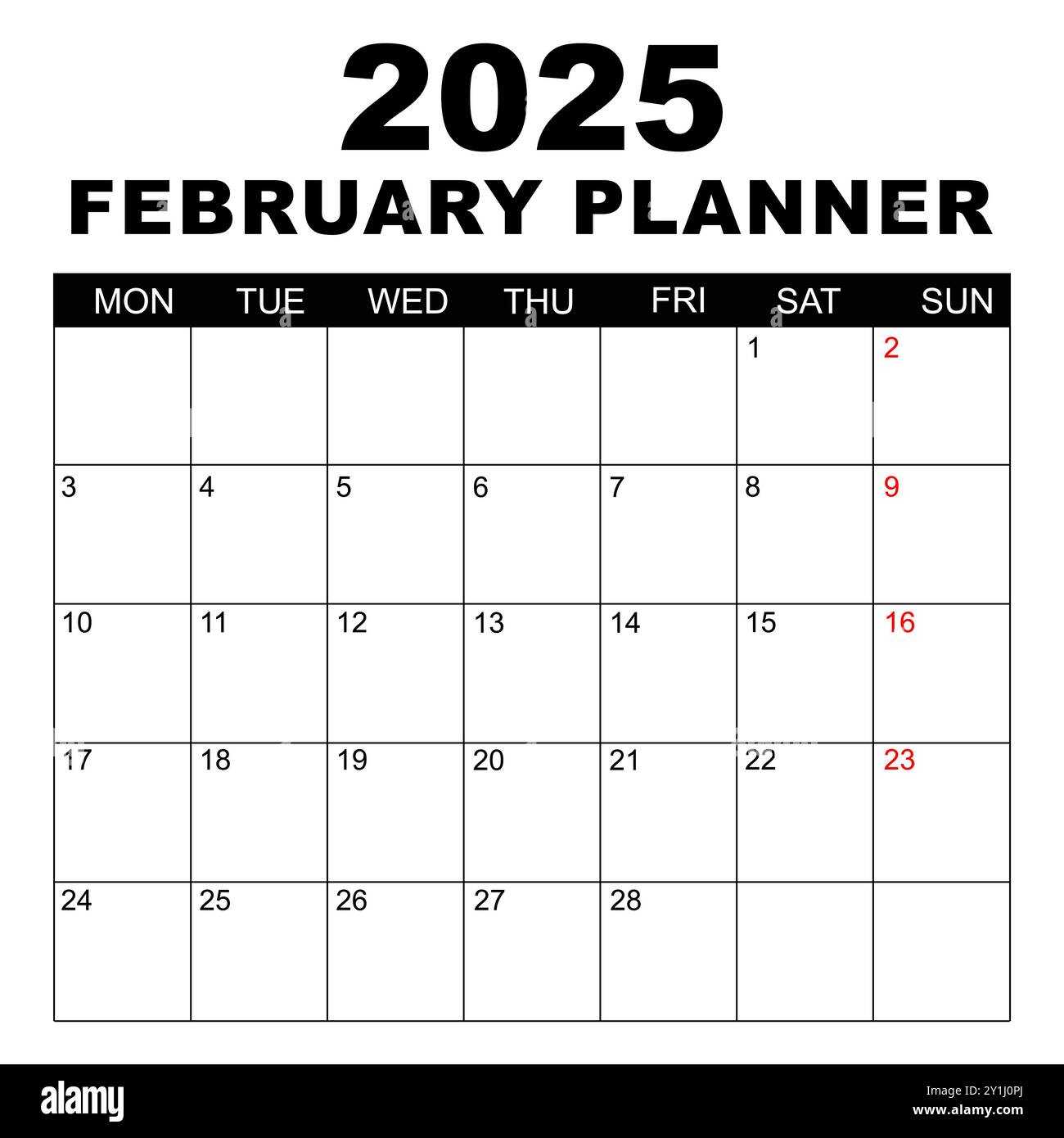 free february 2025 calendar template