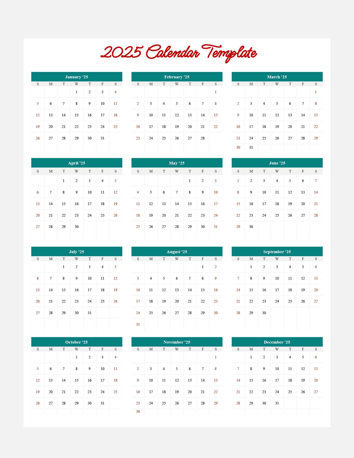 free fill in calendar template