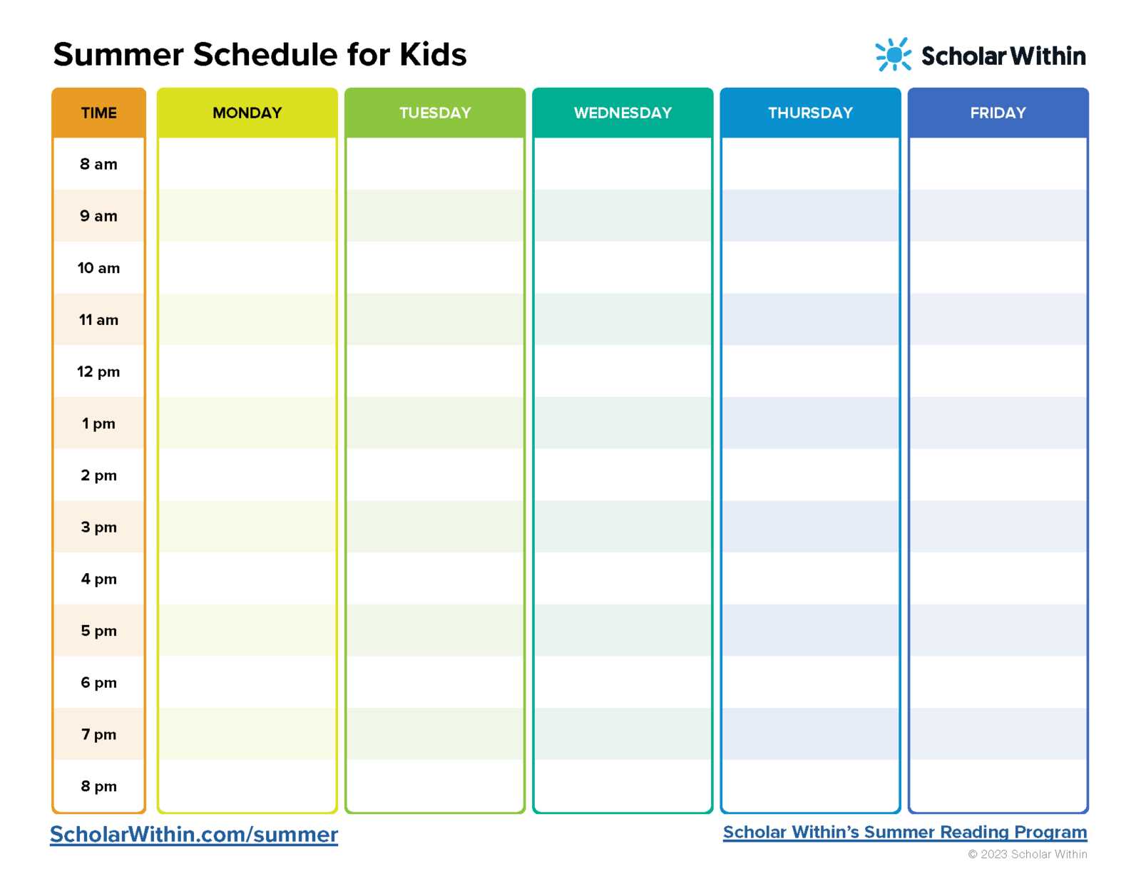 free fun calendar template