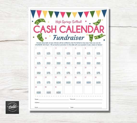 free fundraising calendar template