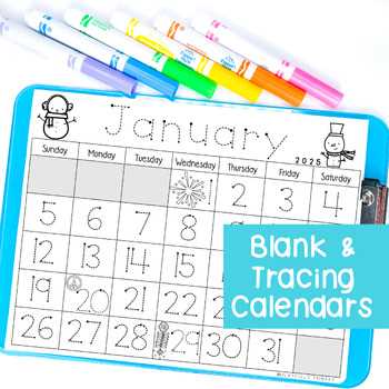 free january calendar template