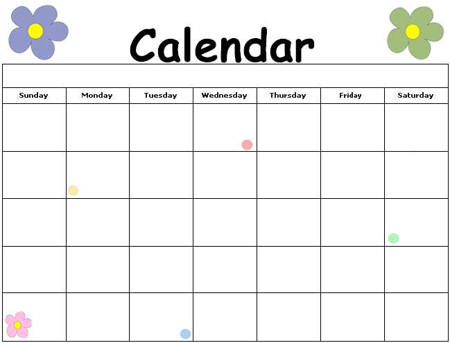 free kindergarten calendar templates