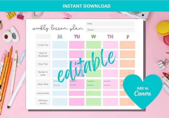 free lesson plan calendar template