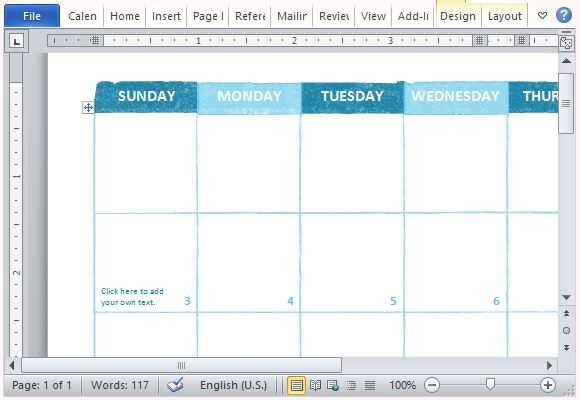 free microsoft office calendar templates