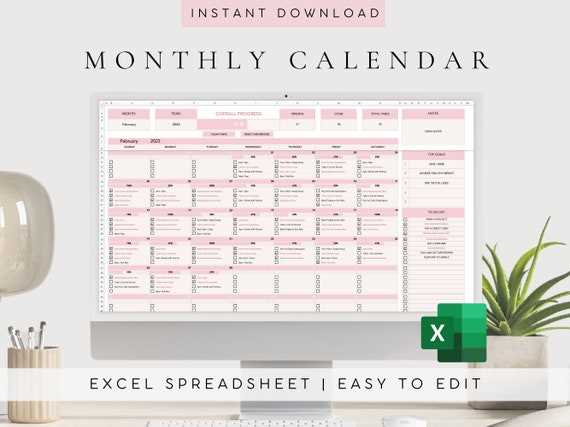 free monthly task calendar template