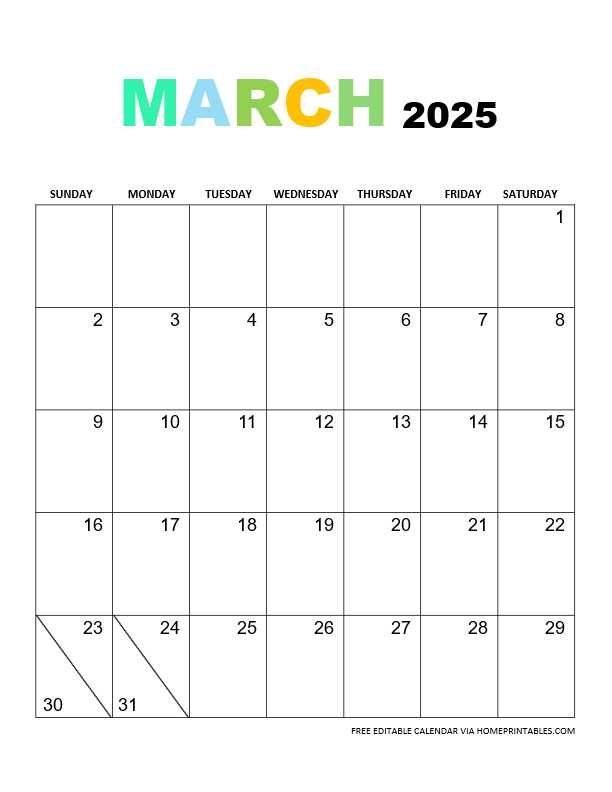 free online calendar template 2025