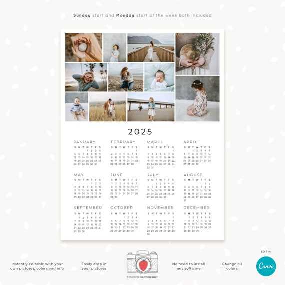 free online calendar template 2025