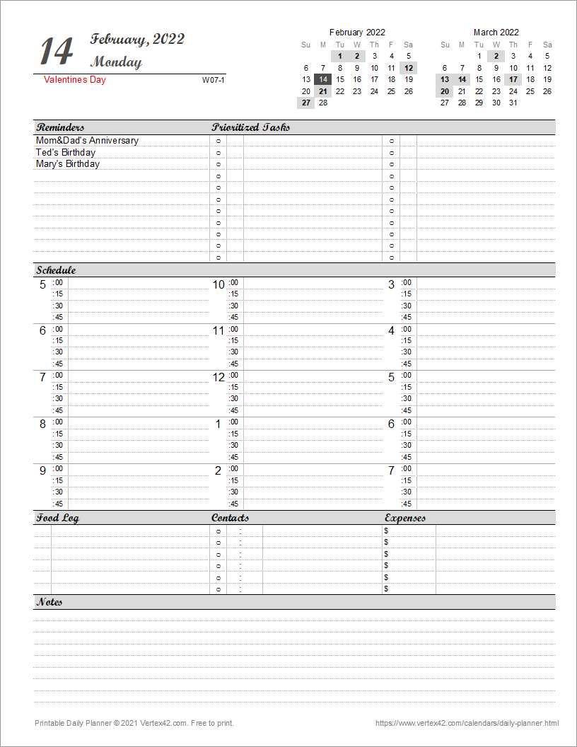 free planning calendar template