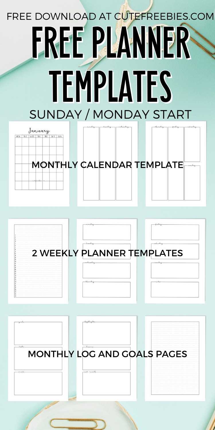 free planning calendar template