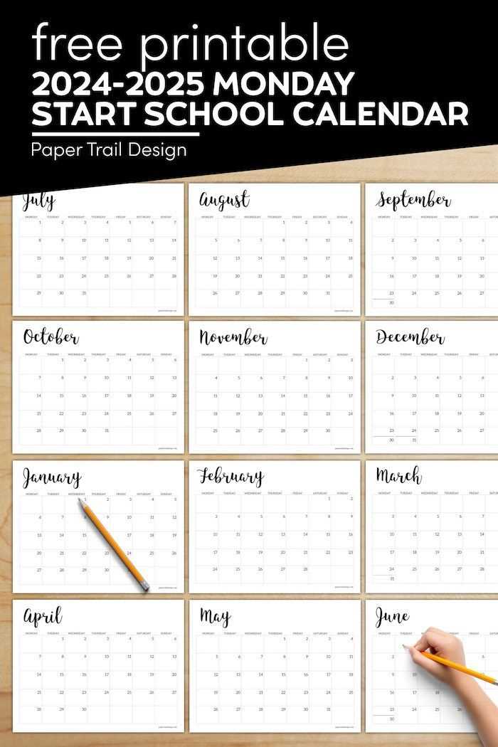 free printable academic calendar templates