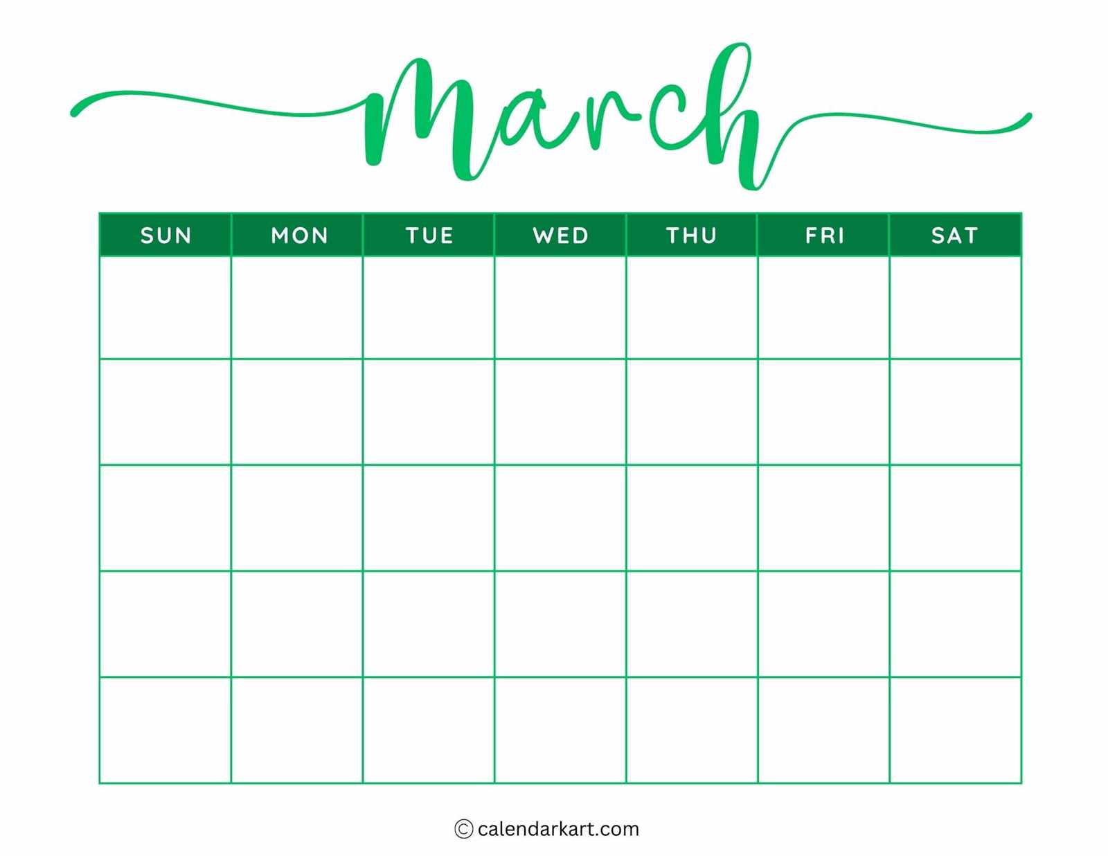 free printable blank calendar template