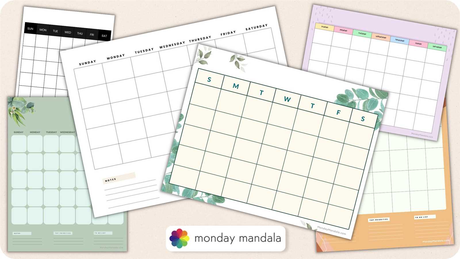 free printable blank calendar templates