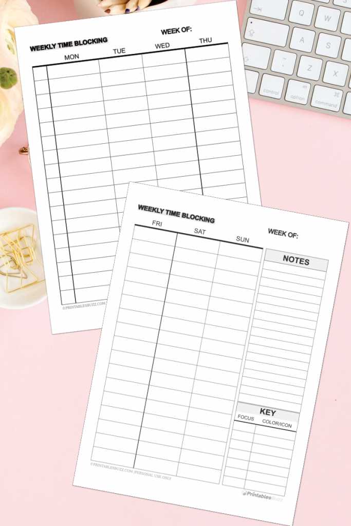 free printable blank weekly calendar template