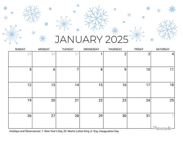 free printable calendar 2025 template