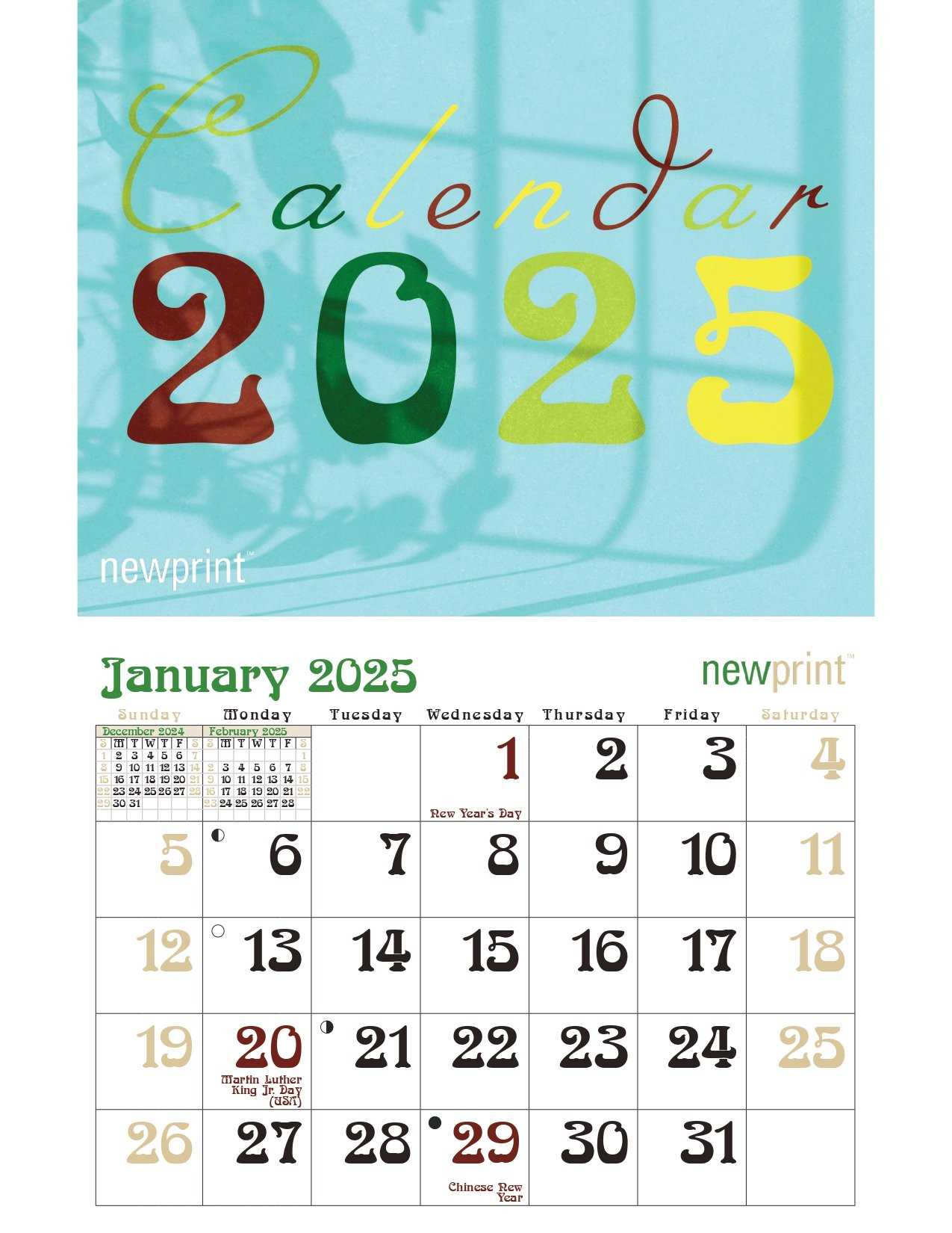 free printable calendar template 2025