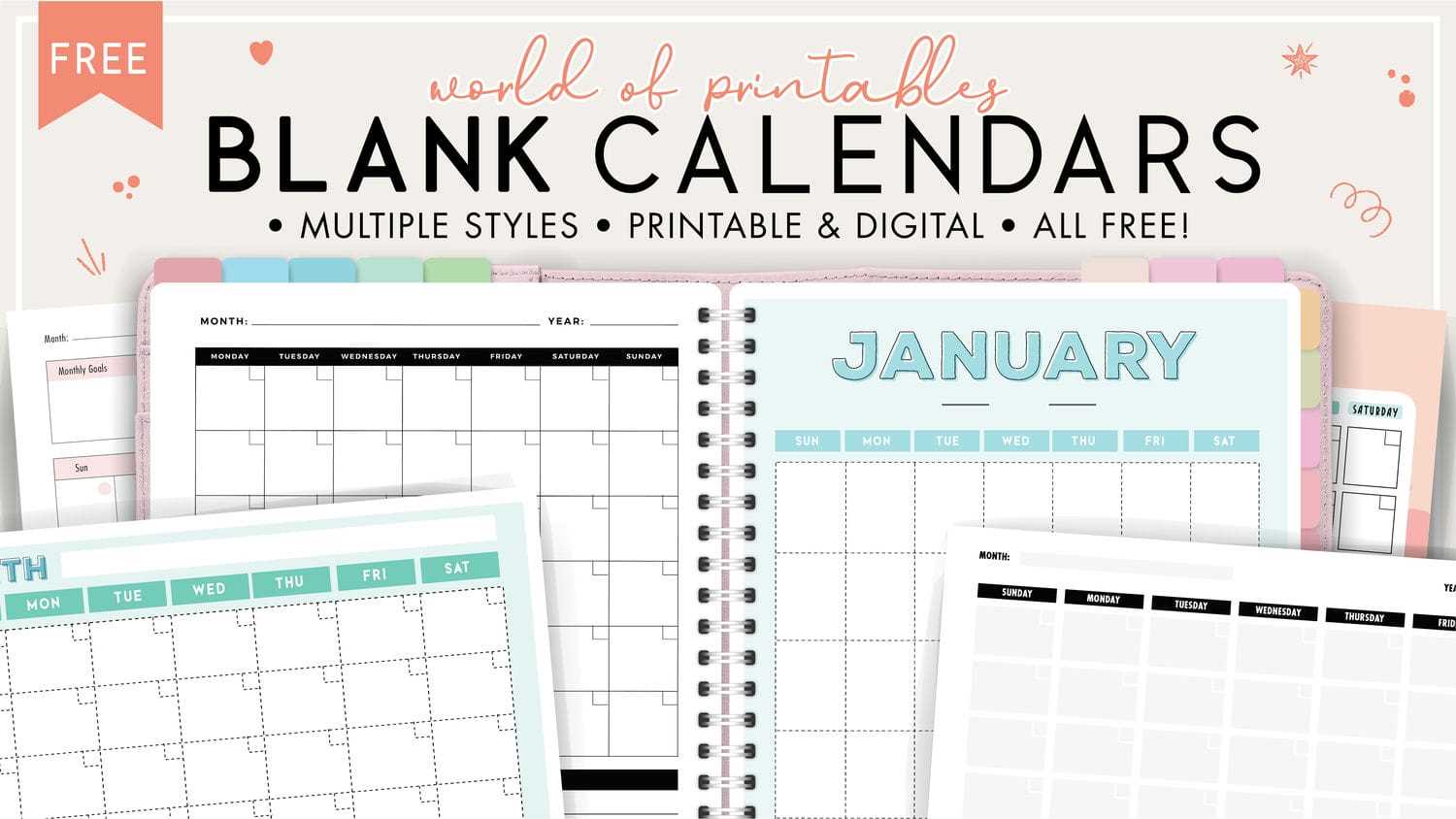 free printable calendar templates