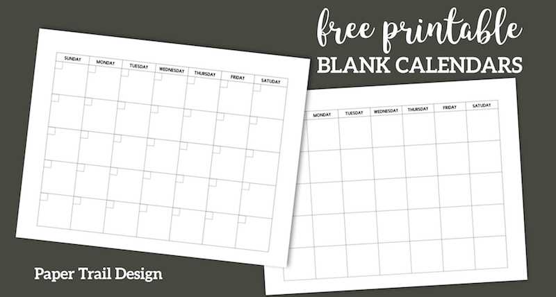 free printable calendar templates