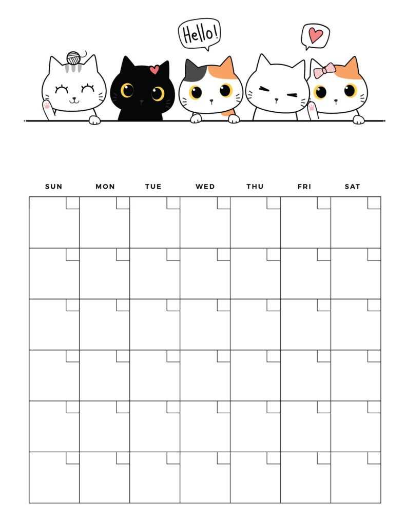 free printable calendar templates cute