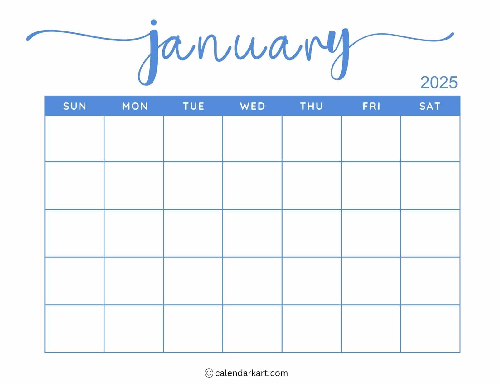 free printable calendar templates january 2025