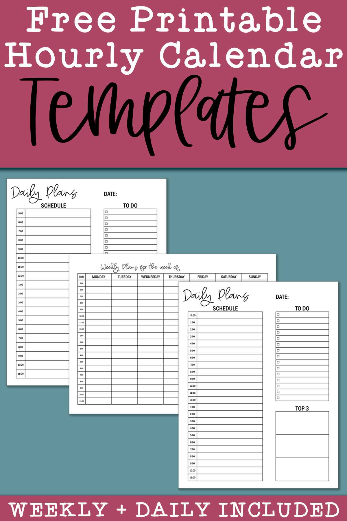 free printable calendar templates weekly