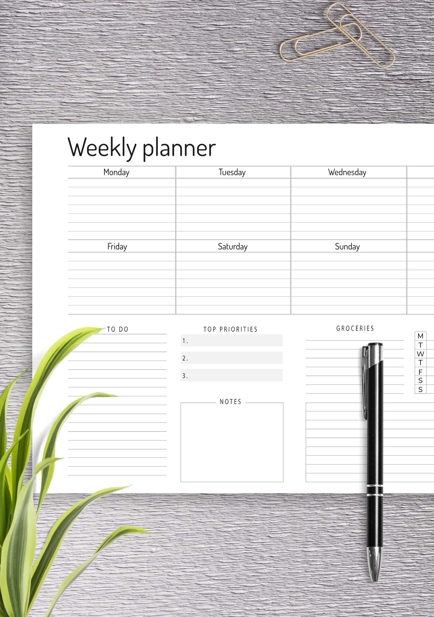 free printable calendar templates weekly