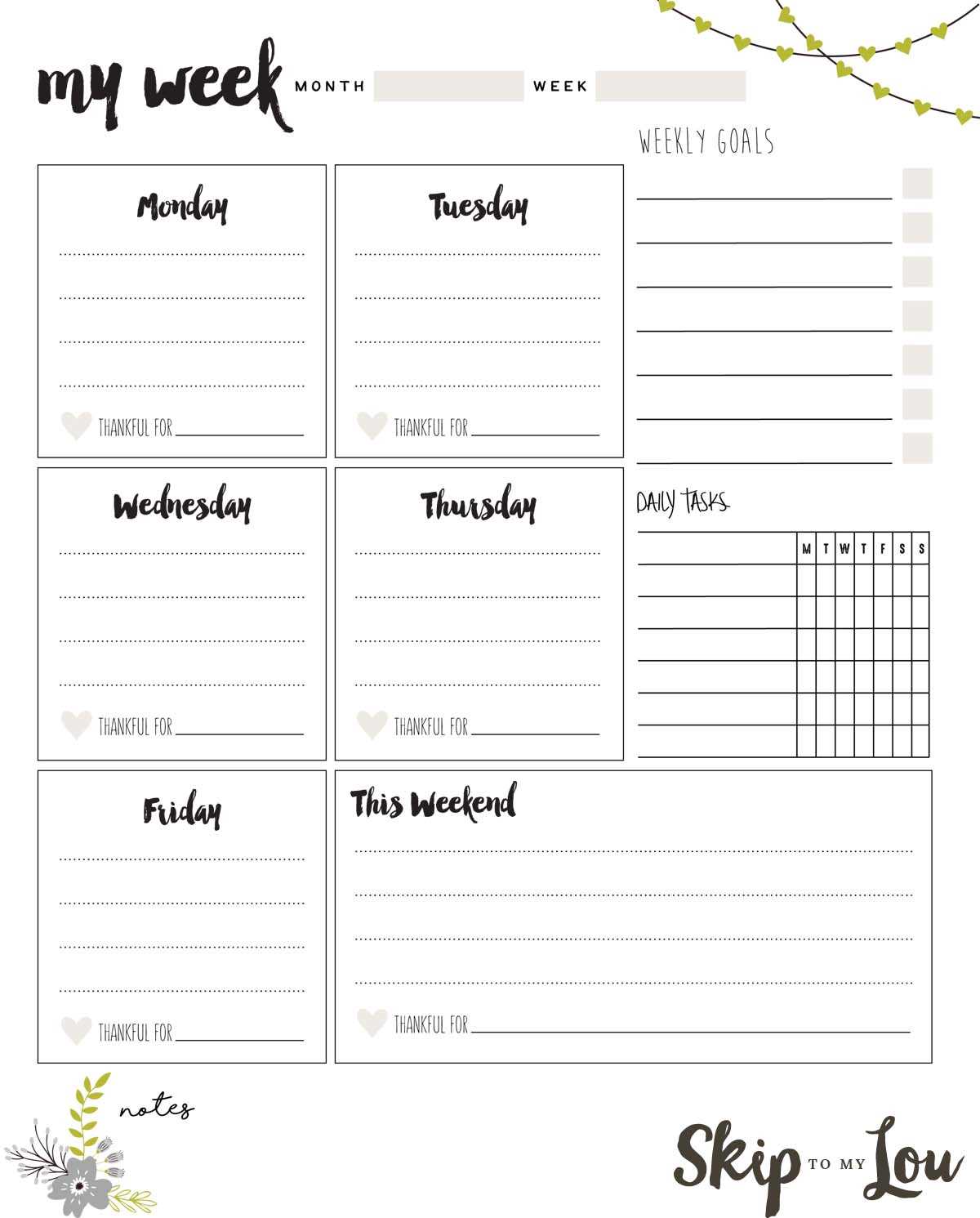 free printable calendar templates weekly