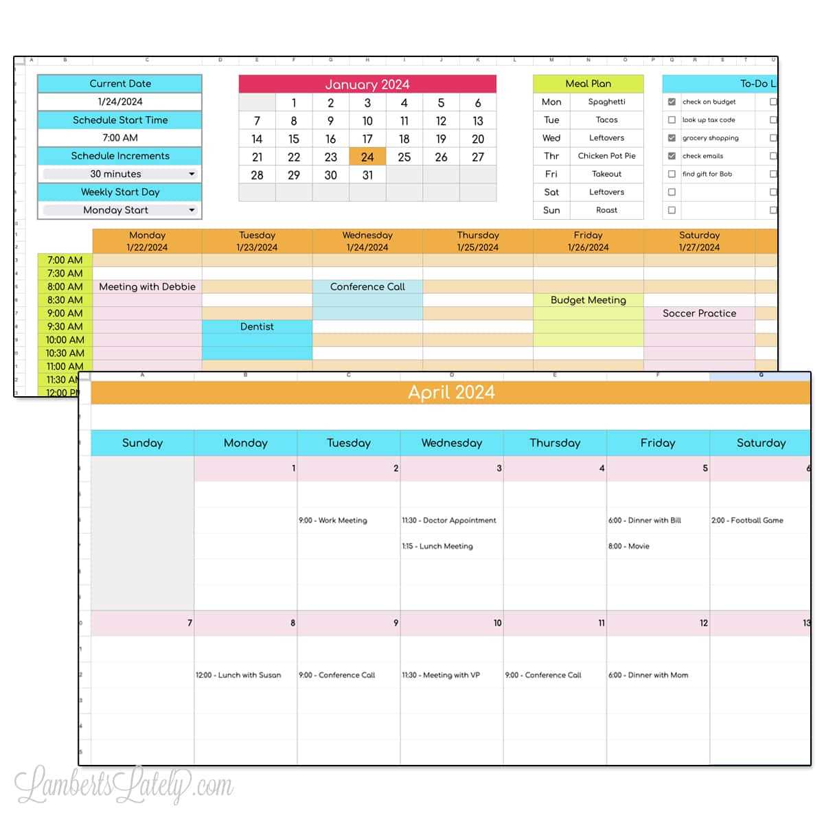 free printable daily appointment calendar template